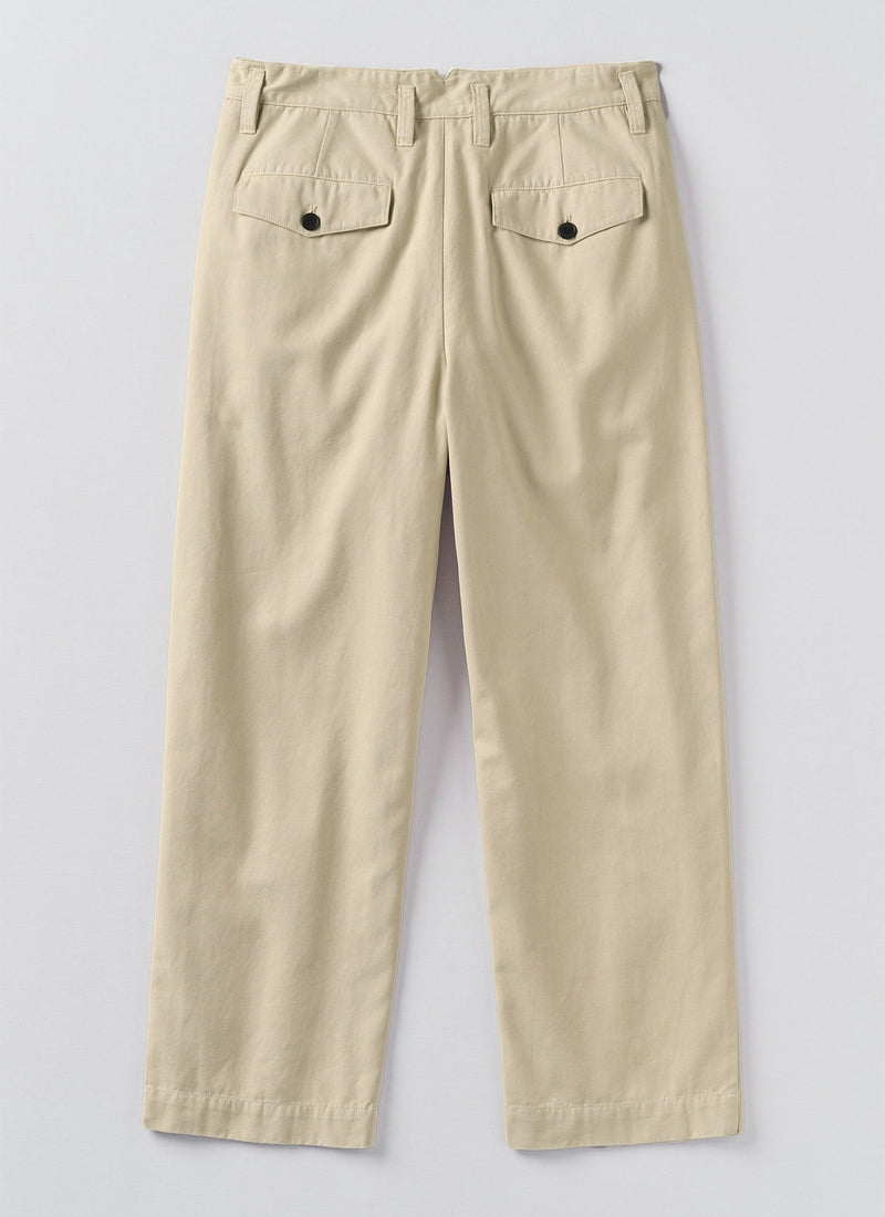 Bill Cotton Canvas Wide Leg Trousers | Stone