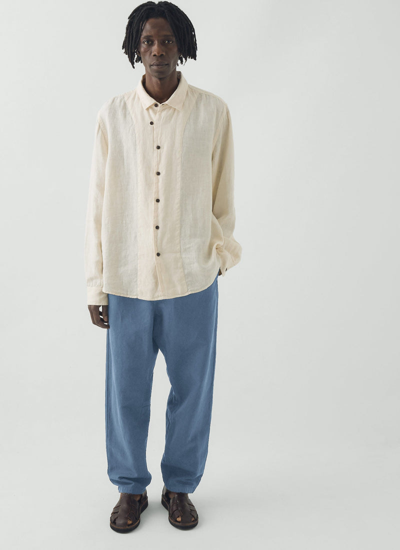 Alfie Garment Dyed Herringbone Trousers | Slate Blue
