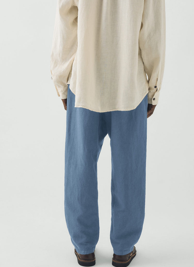 Alfie Garment Dyed Herringbone Trousers | Slate Blue