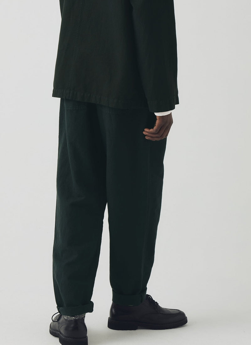 Alfie Garment Dyed Herringbone Trousers | Washed Black