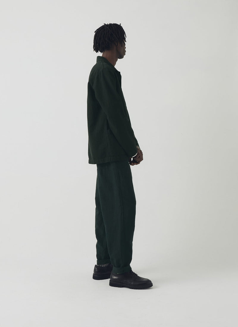 Alfie Garment Dyed Herringbone Trousers | Washed Black