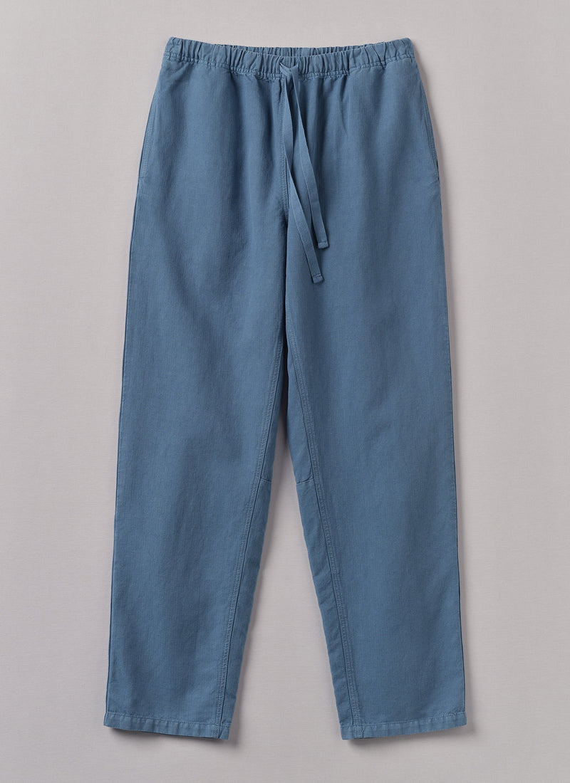 Alfie Garment Dyed Herringbone Trousers | Slate Blue