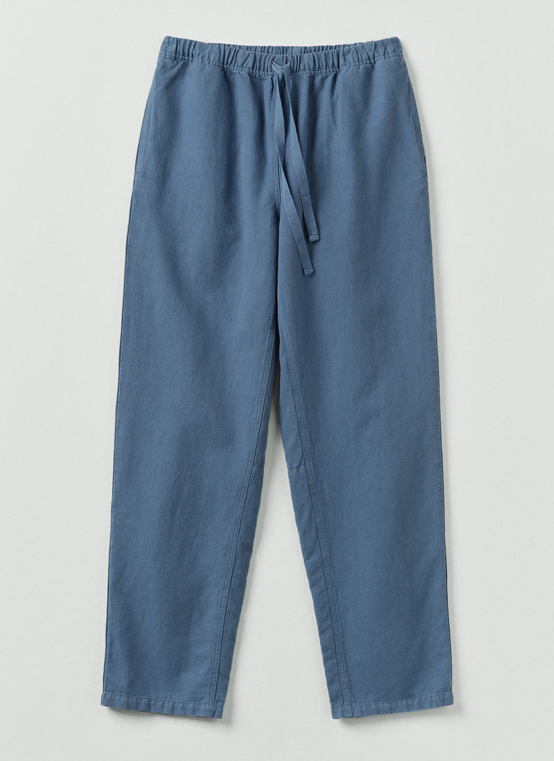 Alfie Garment Dyed Herringbone Trousers | Slate Blue