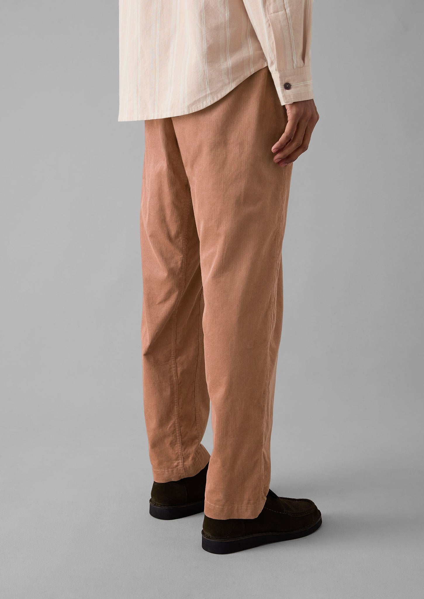 Soft Organic Cord Drawstring Trousers | Rose Quartz