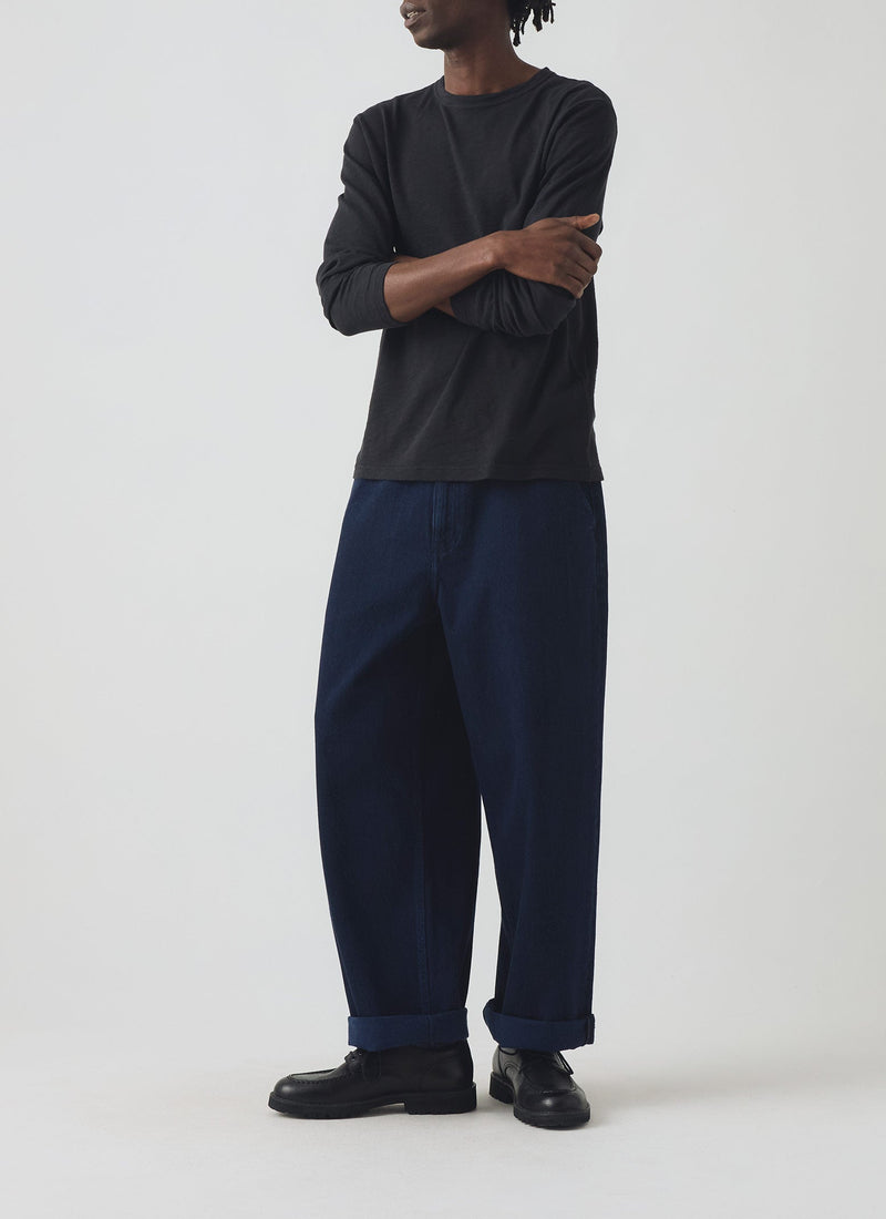 Japanese Denim Wide Leg Trousers | Indigo