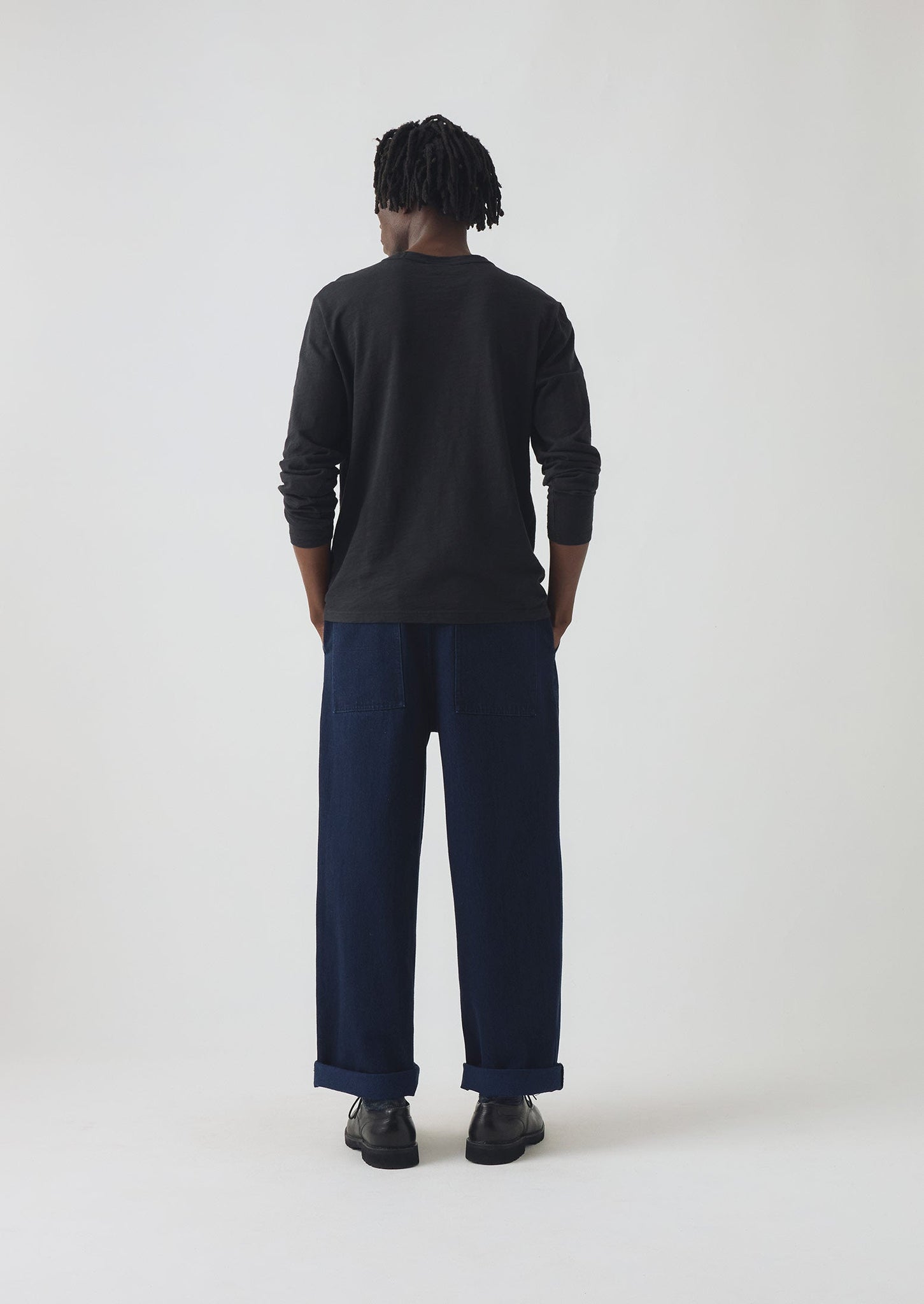 Japanese Denim Wide Leg Trousers | Indigo