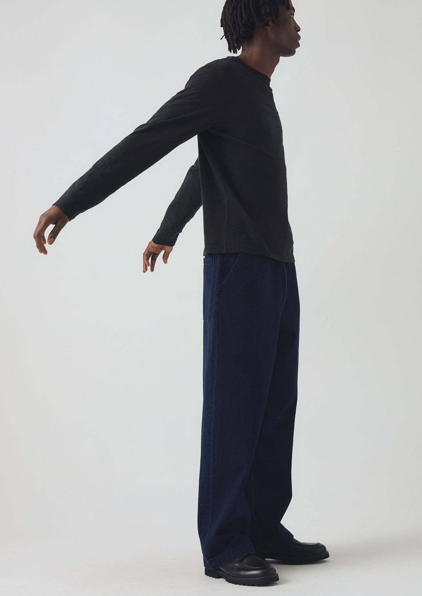 Japanese Denim Wide Leg Trousers | Indigo