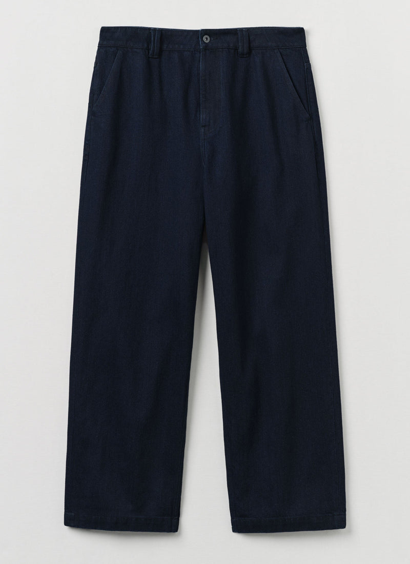 Japanese Denim Wide Leg Trousers | Indigo