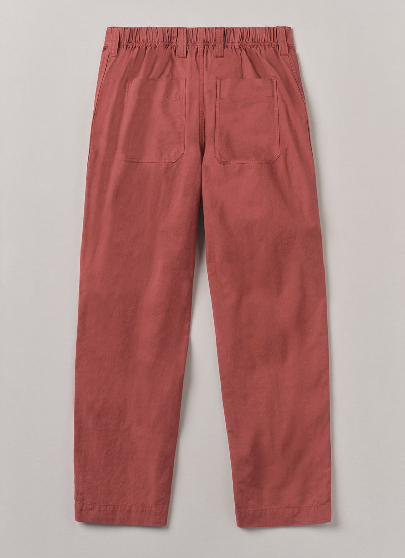 Cotton Linen Workwear Trousers | Red Brick