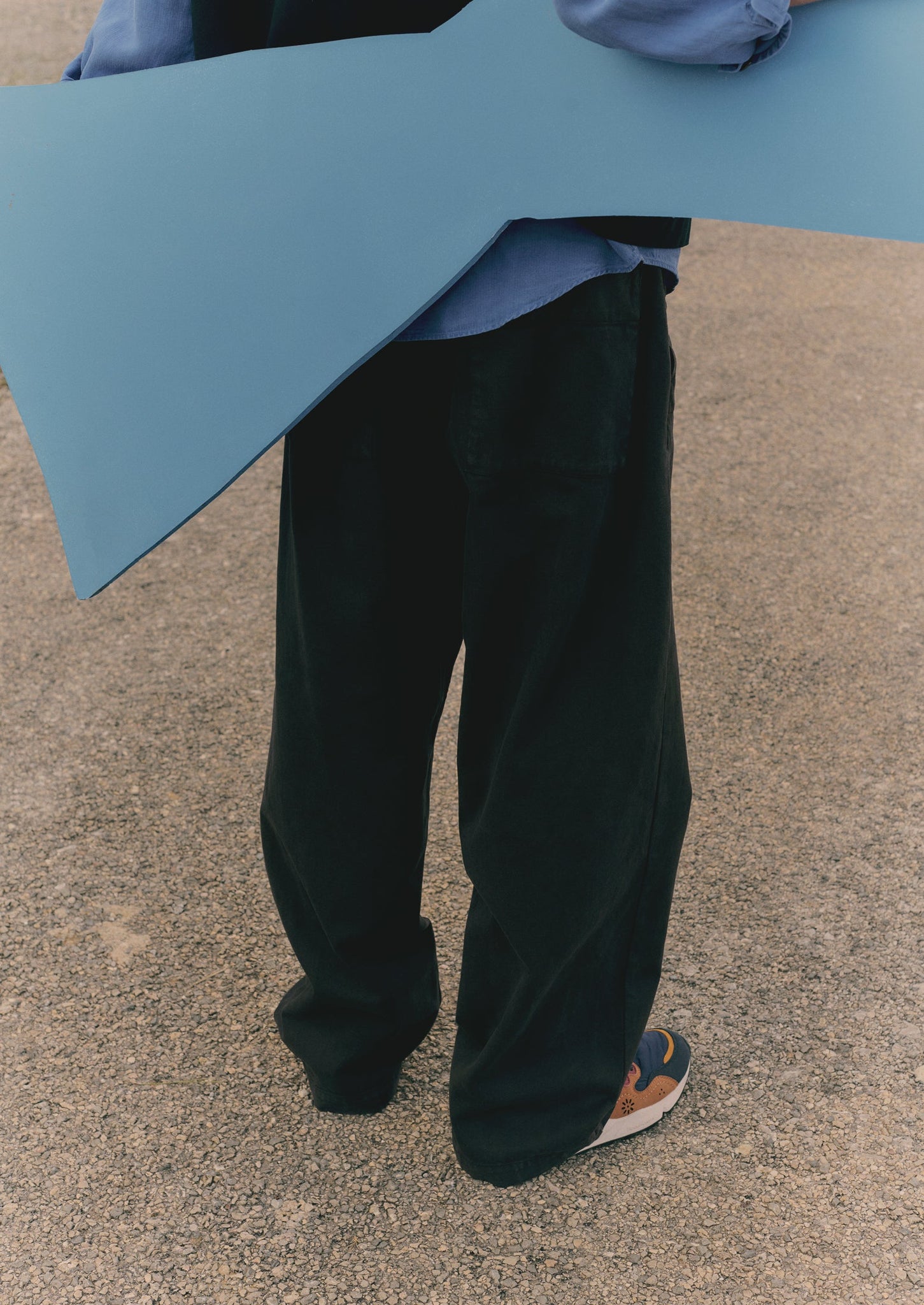 Cotton Canvas Wide Leg Trousers | Cocoa Bean