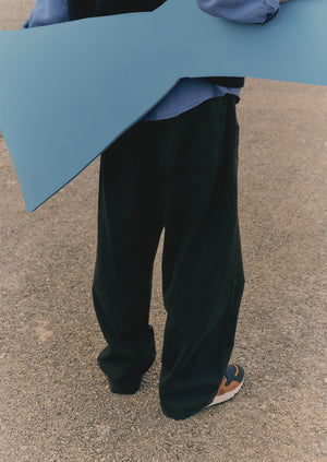 Cotton Canvas Wide Leg Trousers | Cocoa Bean