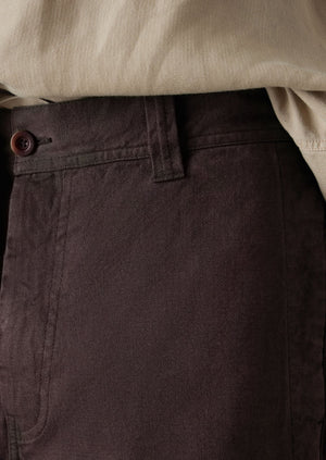 Cotton Canvas Wide Leg Trousers | Cocoa Bean
