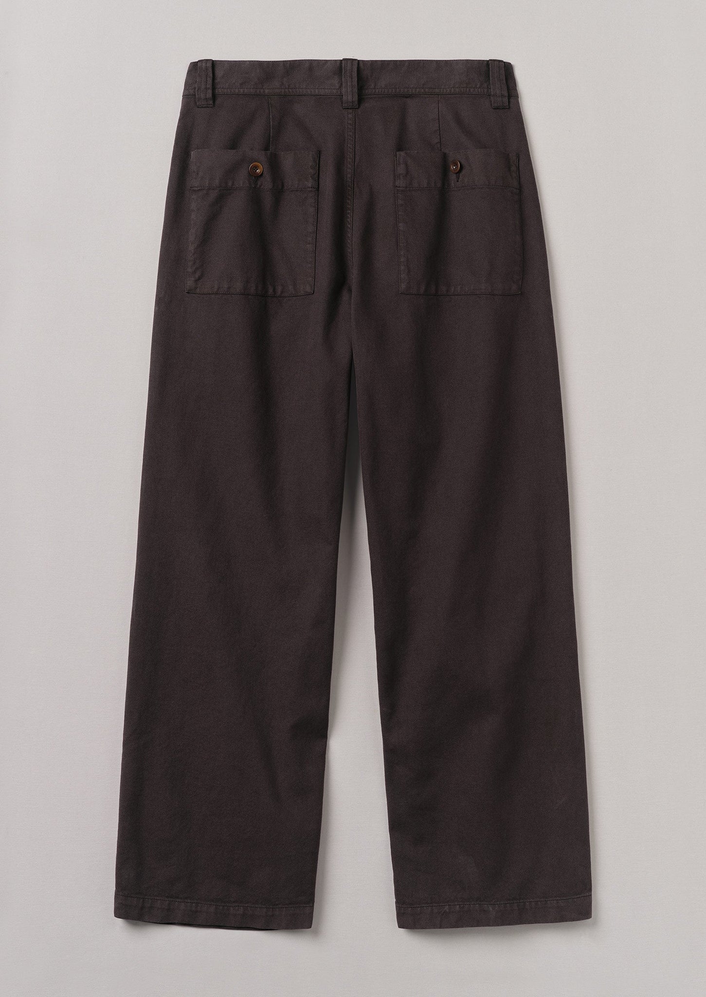 Cotton Canvas Wide Leg Trousers | Cocoa Bean