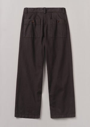 Cotton Canvas Wide Leg Trousers | Cocoa Bean