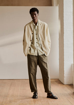 Alfie Overdyed Stripe Trousers | Fawn