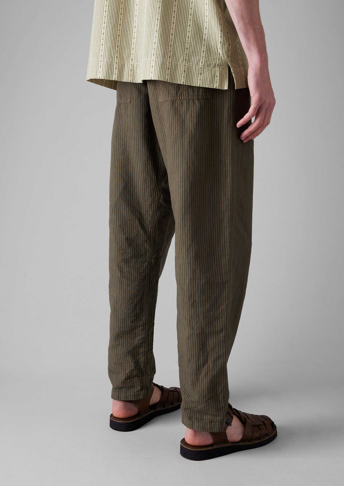Alfie Overdyed Stripe Trousers | Fawn