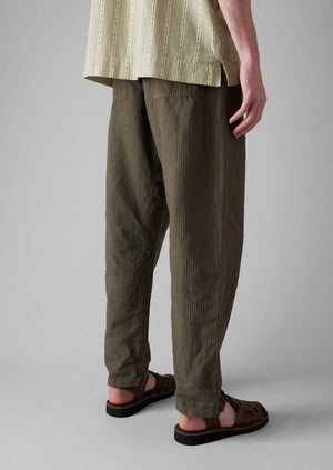 Alfie Overdyed Stripe Trousers | Fawn