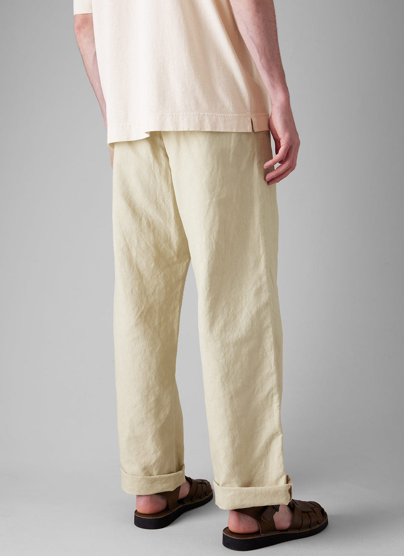 Rory Cotton Linen Drawstring Trousers | Wood Ash