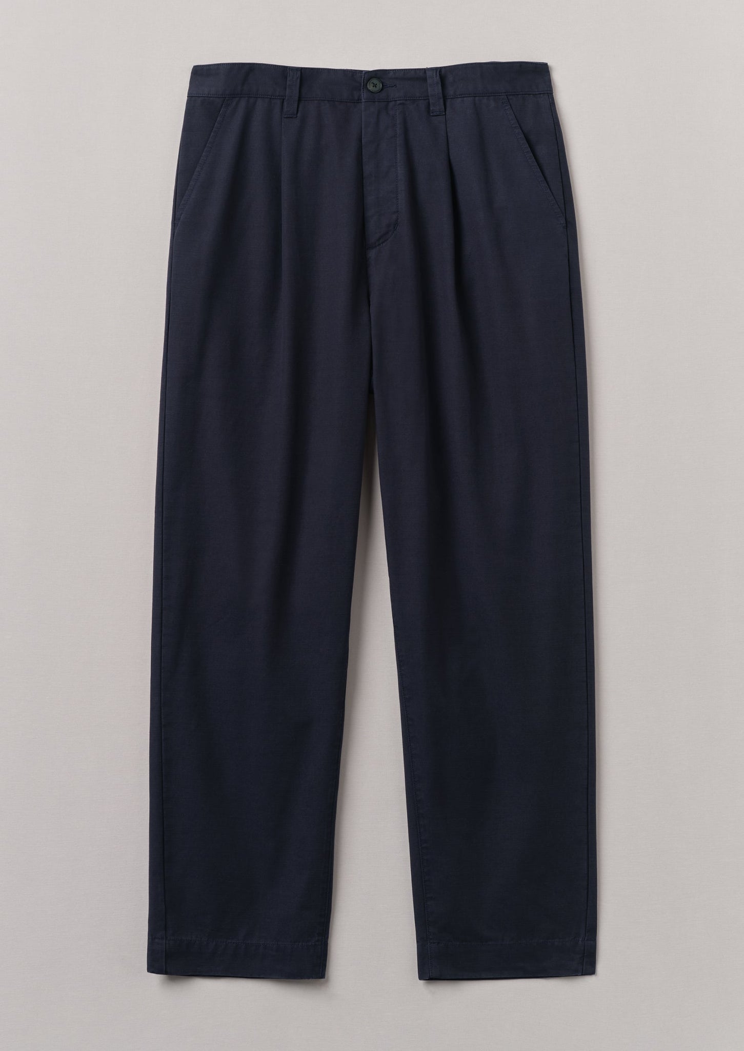 Otto Cotton Pleat Trousers | Navy