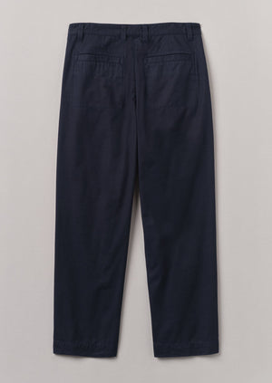 Otto Cotton Pleat Trousers | Navy