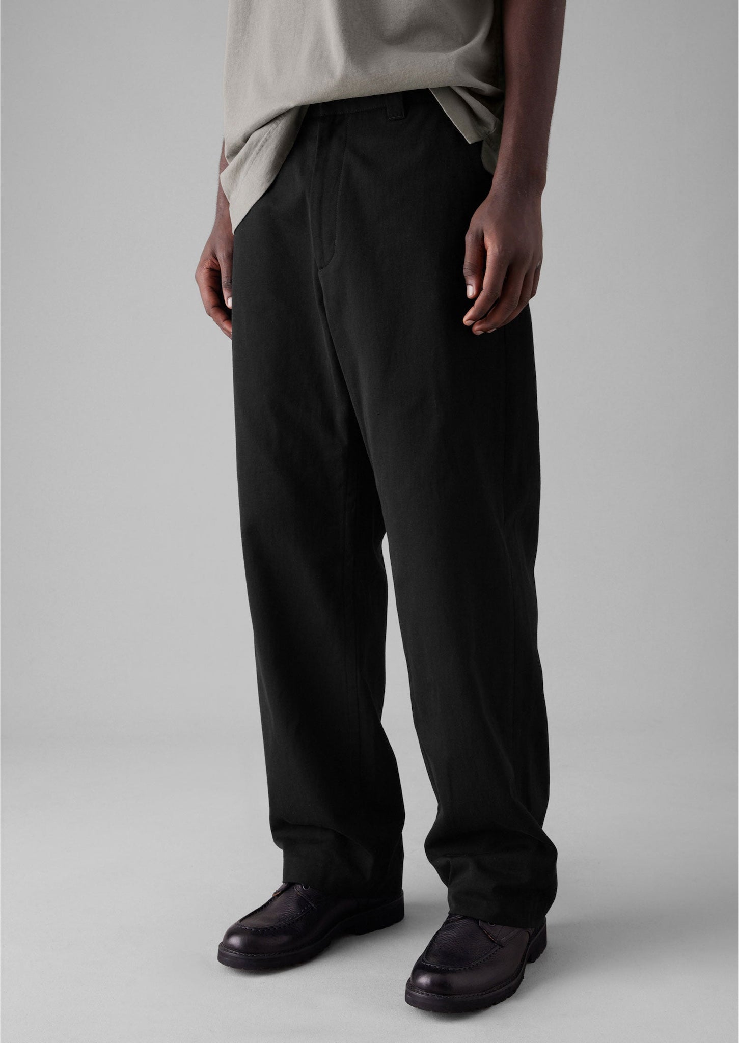 Rory Cotton Linen Twill Trousers | Black