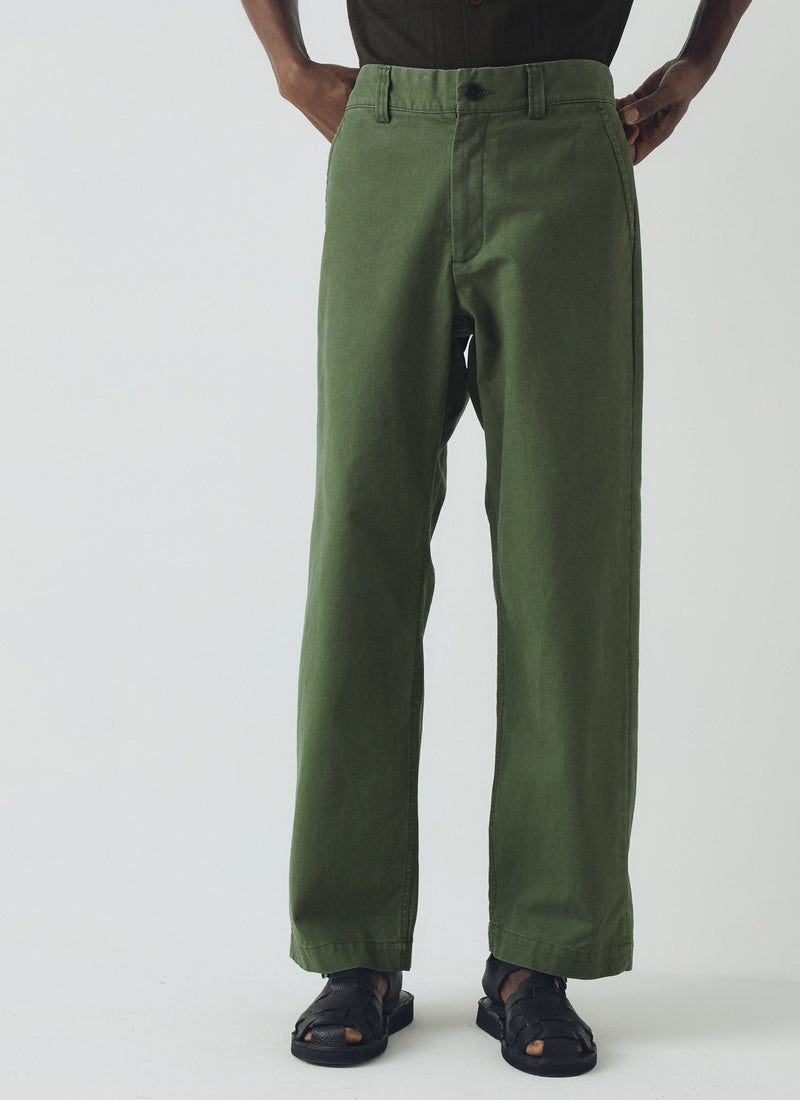 Rory Cotton Canvas Trousers | Balsam Green