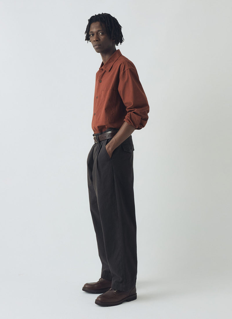 Bill Cotton Canvas Wide Leg Trousers | Soft Black
