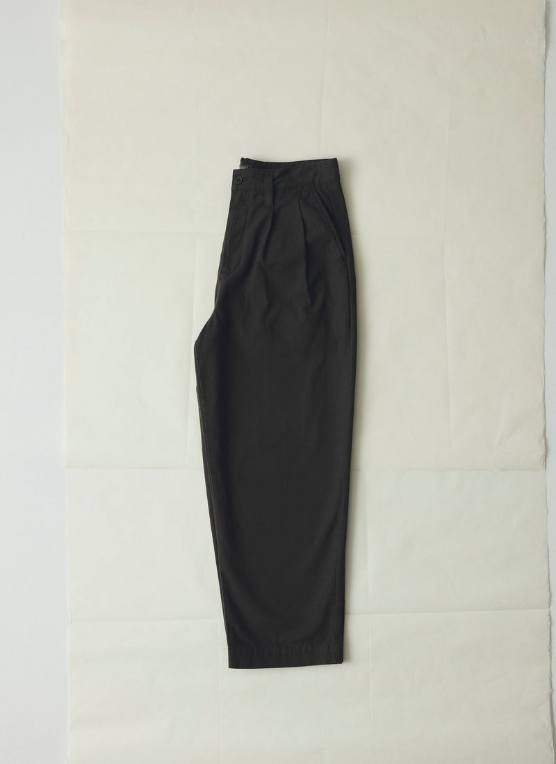 Bill Cotton Canvas Wide Leg Trousers | Soft Black