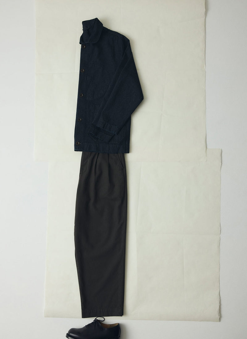 Bill Cotton Canvas Wide Leg Trousers | Soft Black