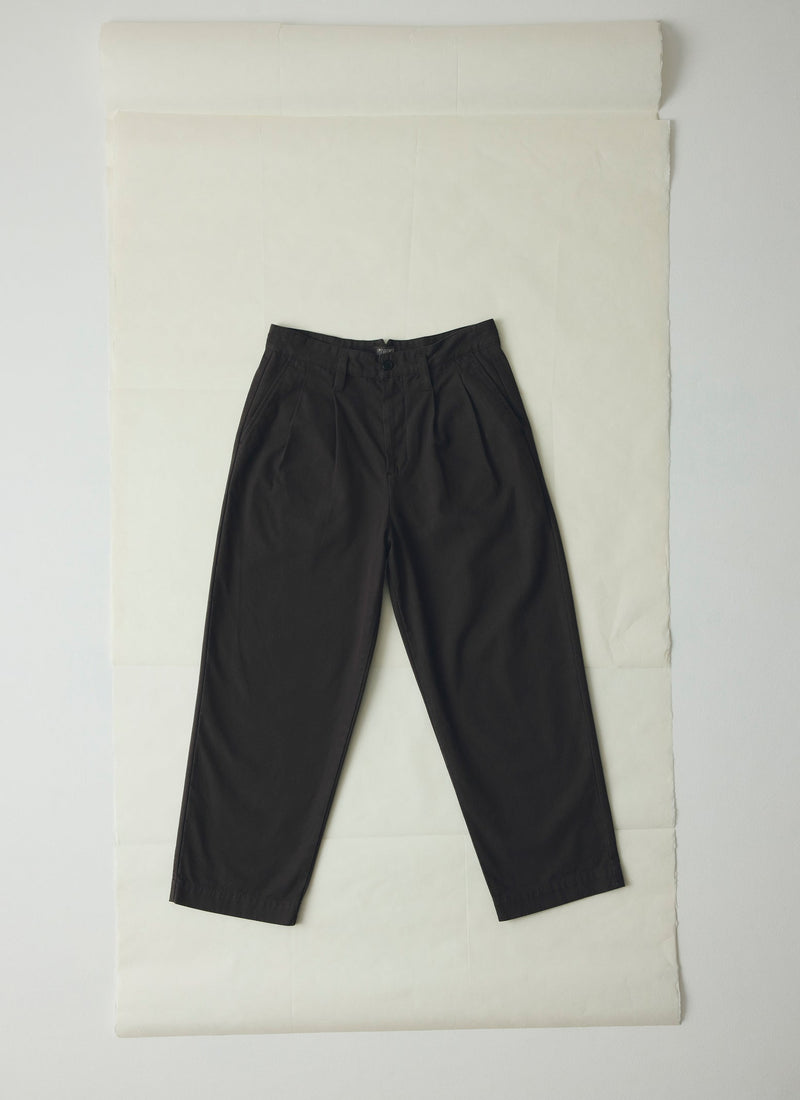 Bill Cotton Canvas Wide Leg Trousers | Soft Black