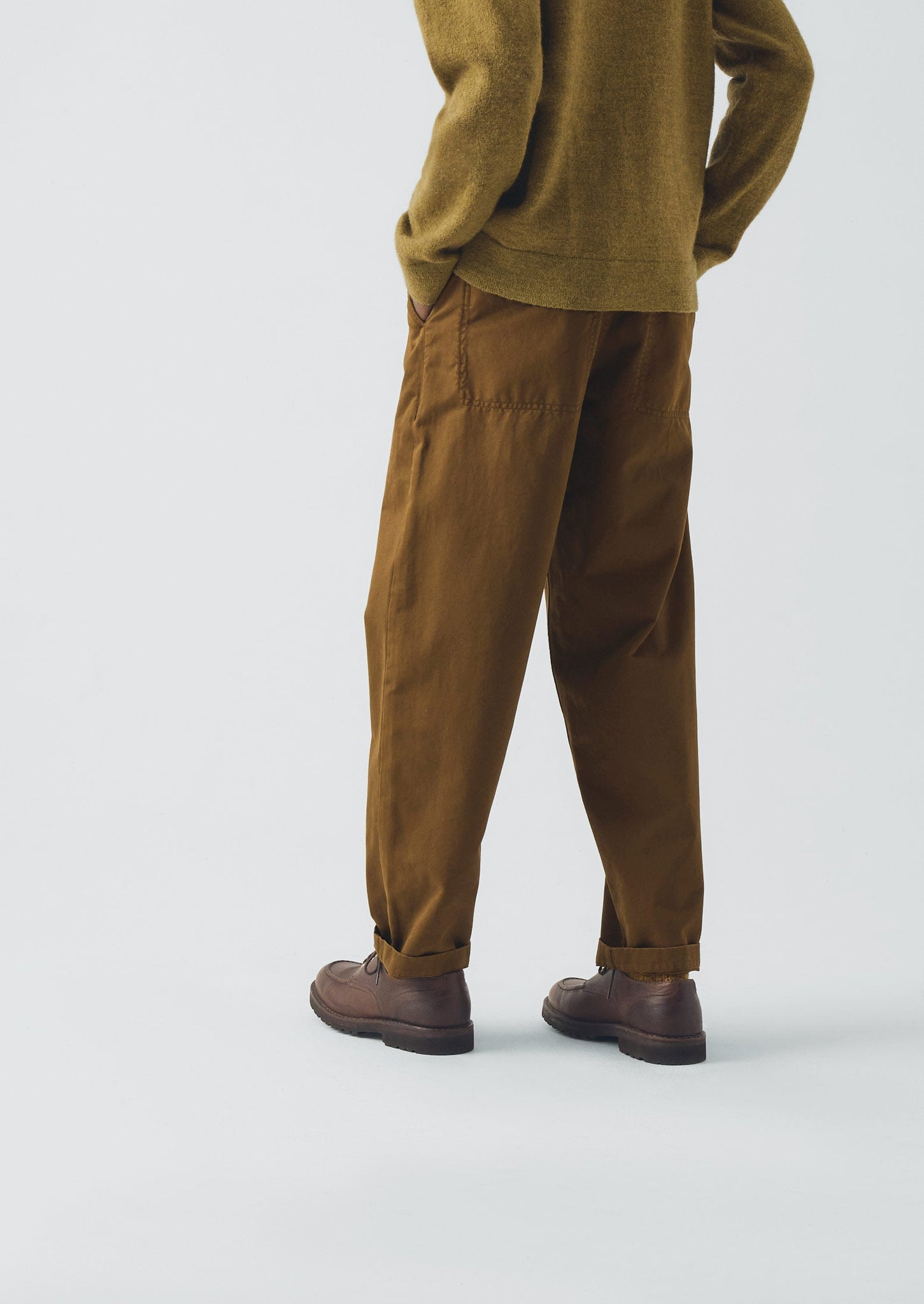 Garment Dyed Cotton Twill Trousers | Bronze