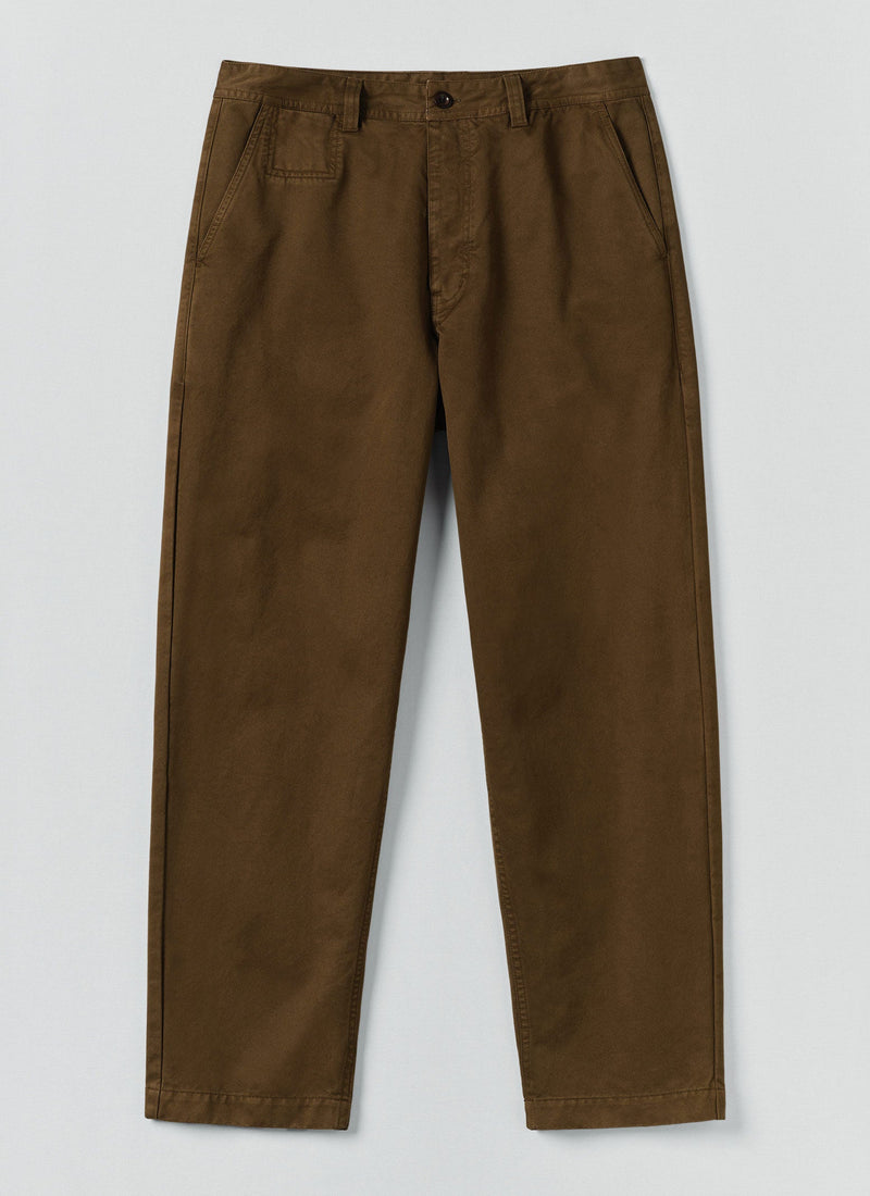 Garment Dyed Cotton Twill Trousers | Bronze