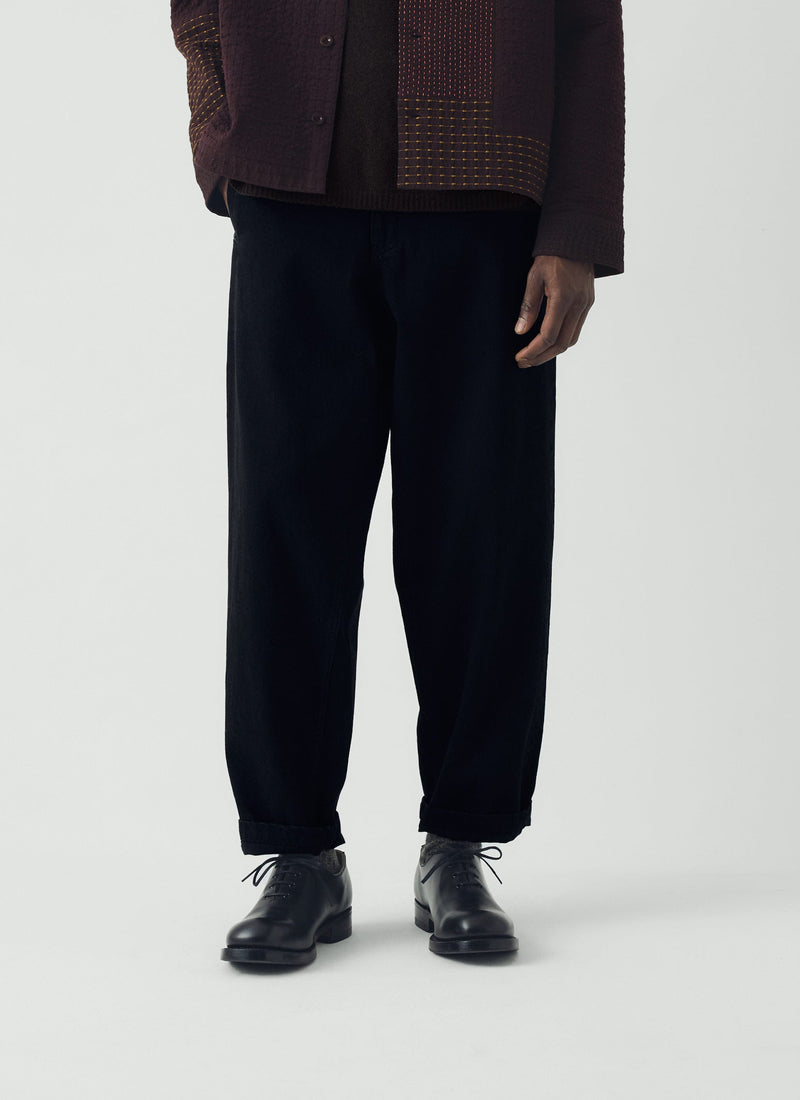 Elliot Denim Tapered Trousers | Carbon Black