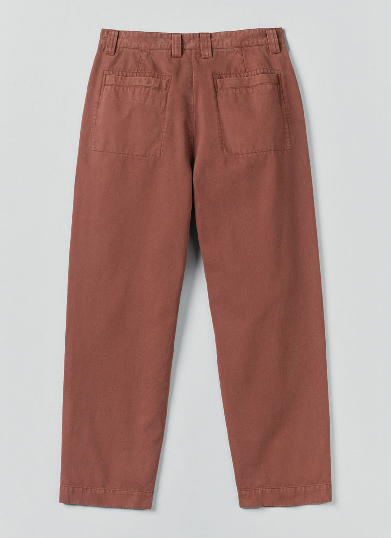 Otto Cotton Herringbone Pleat Trousers | Cacao
