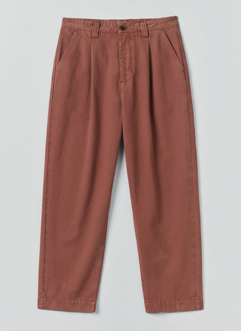Otto Cotton Herringbone Pleat Trousers | Cacao