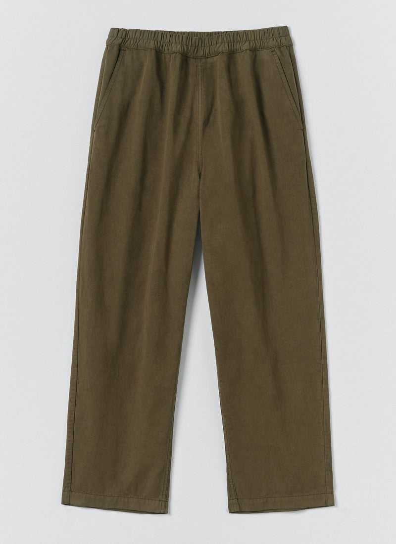 Gabriel Garment Dyed Cotton Twill Trousers | Khaki