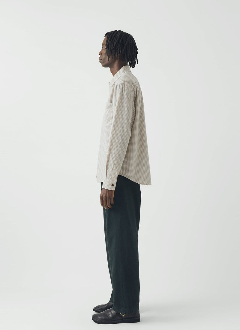 Rory Overdyed Micro Houndstooth Cotton Trousers | Oil Green