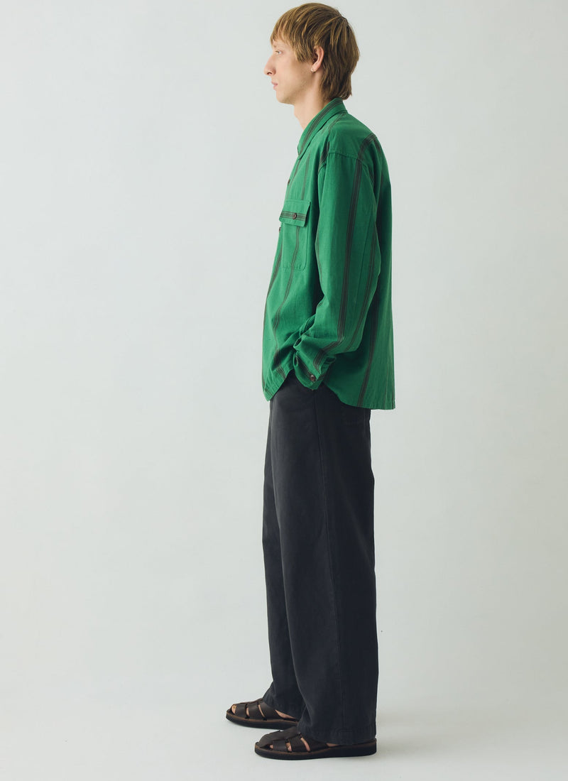 Jude Wide Leg Cotton Twill Trousers | Soft Black