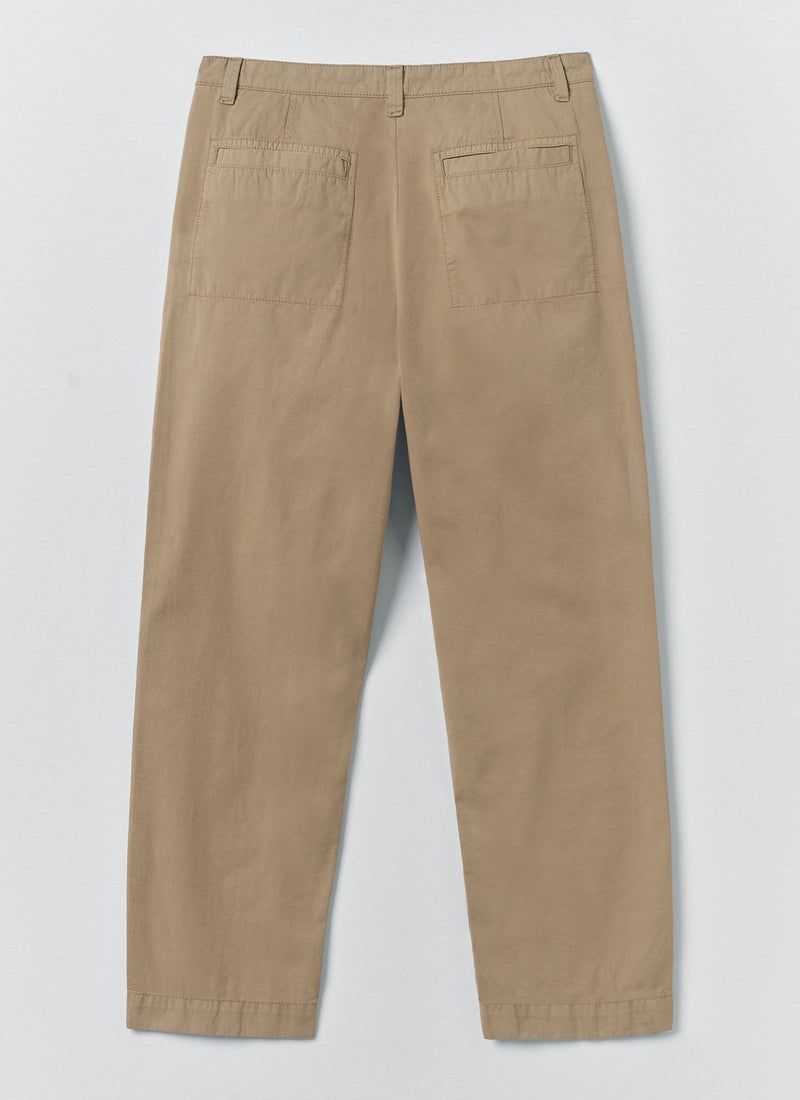 Otto Pleated Cotton Twill Trousers | Oyster