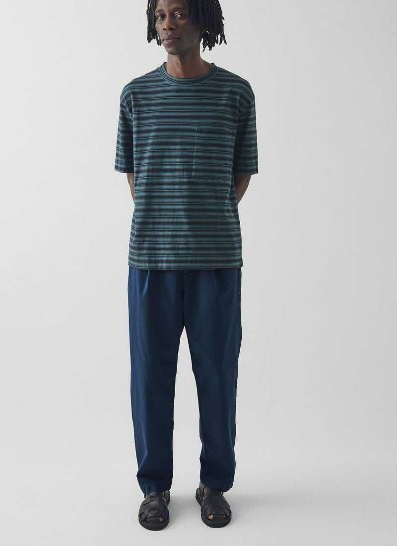 Otto Pleated Cotton Twill Trousers | Smoke Blue
