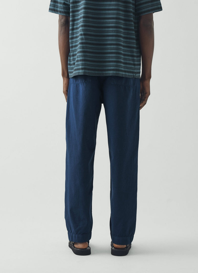Otto Pleated Cotton Twill Trousers | Smoke Blue