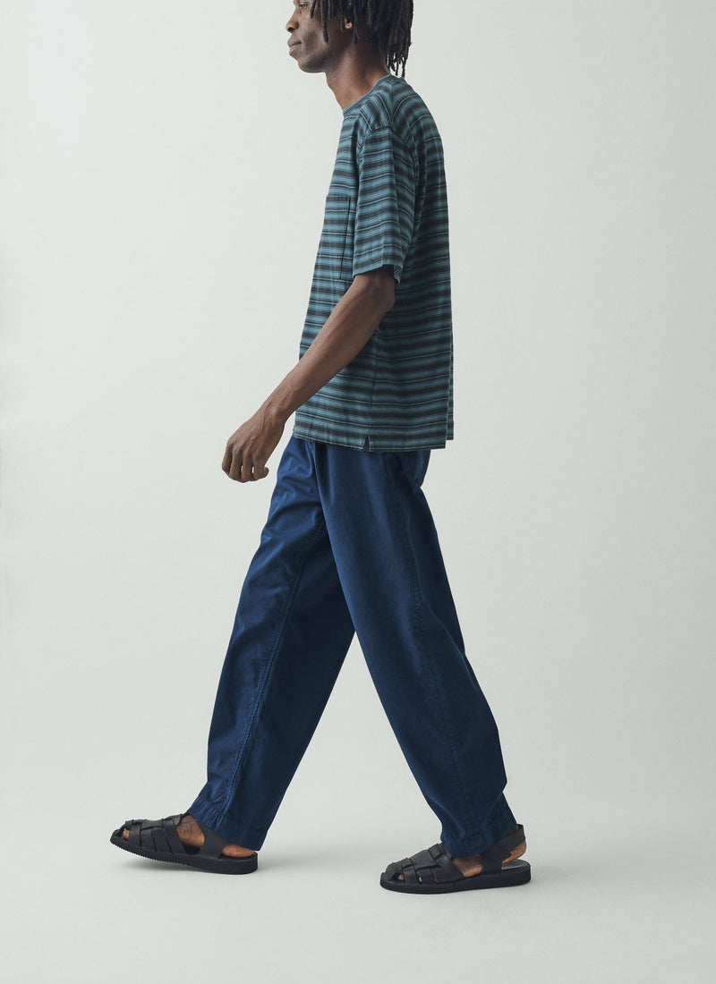 Otto Pleated Cotton Twill Trousers | Smoke Blue