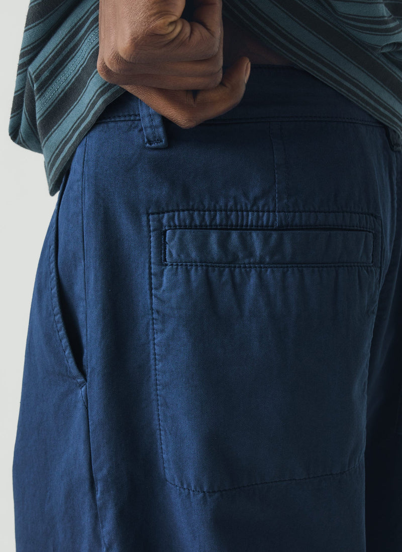 Otto Pleated Cotton Twill Trousers | Smoke Blue