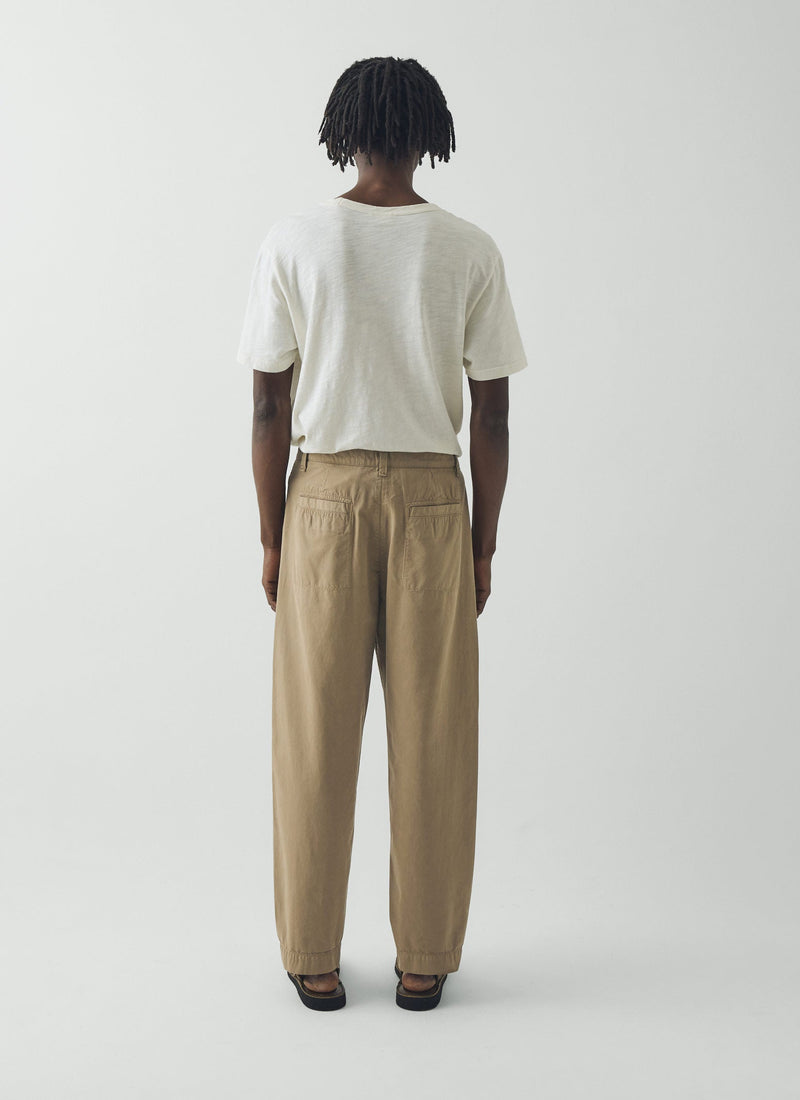 Otto Pleated Cotton Twill Trousers | Oyster