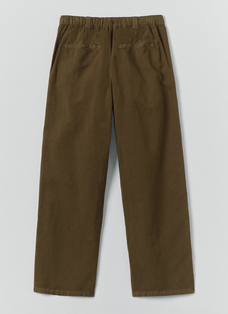 Rory Elasticated Cotton Linen Trousers | Bronze Green