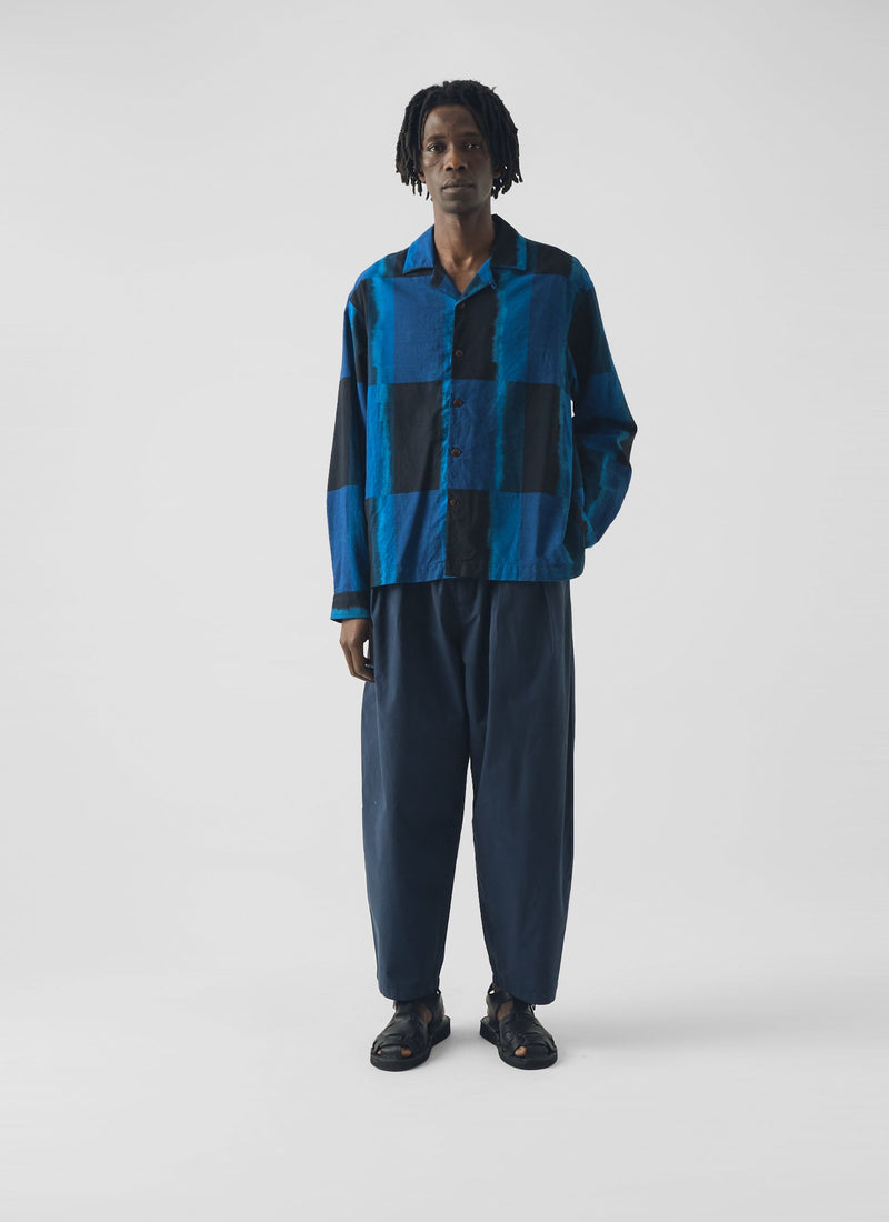 Casper Cotton Poplin Trousers | Navy