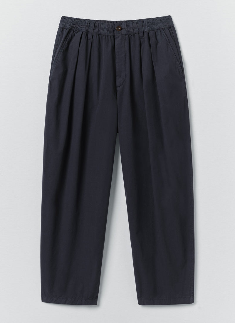 Casper Cotton Poplin Trousers | Navy