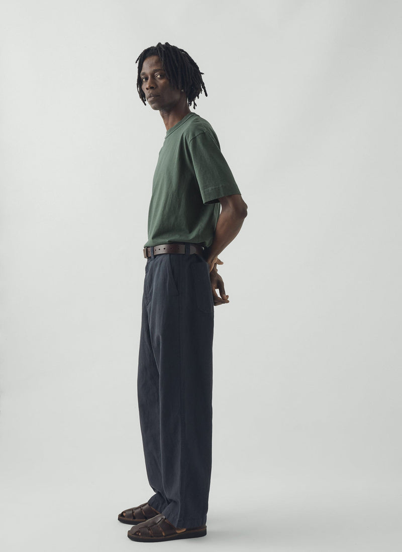 Rory Straight Leg Cotton Linen Trousers | Washed Black