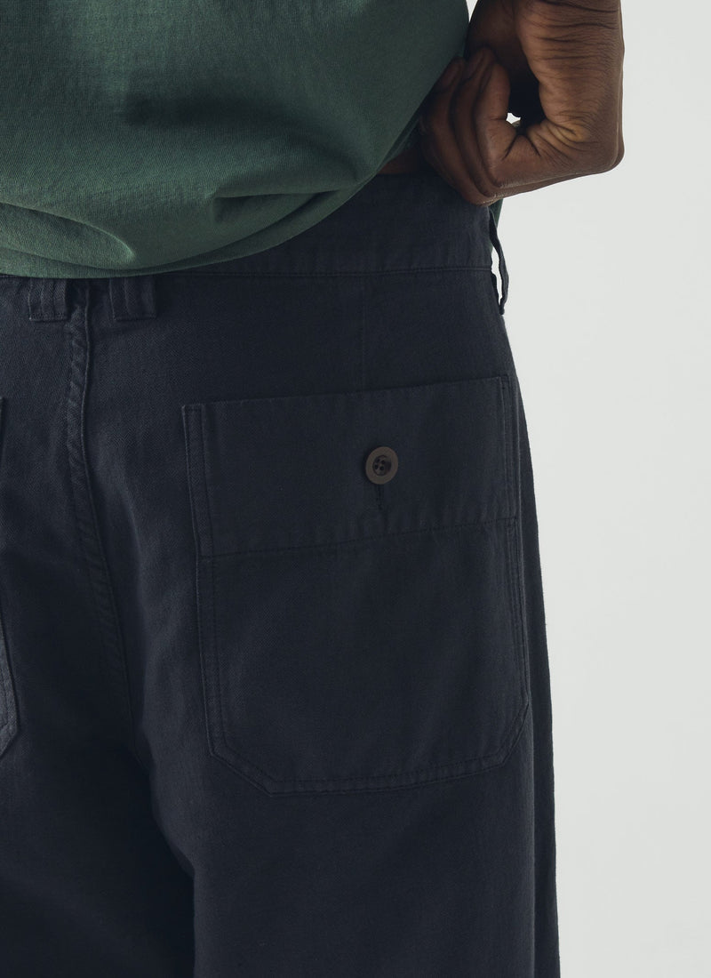 Rory Straight Leg Cotton Linen Trousers | Washed Black