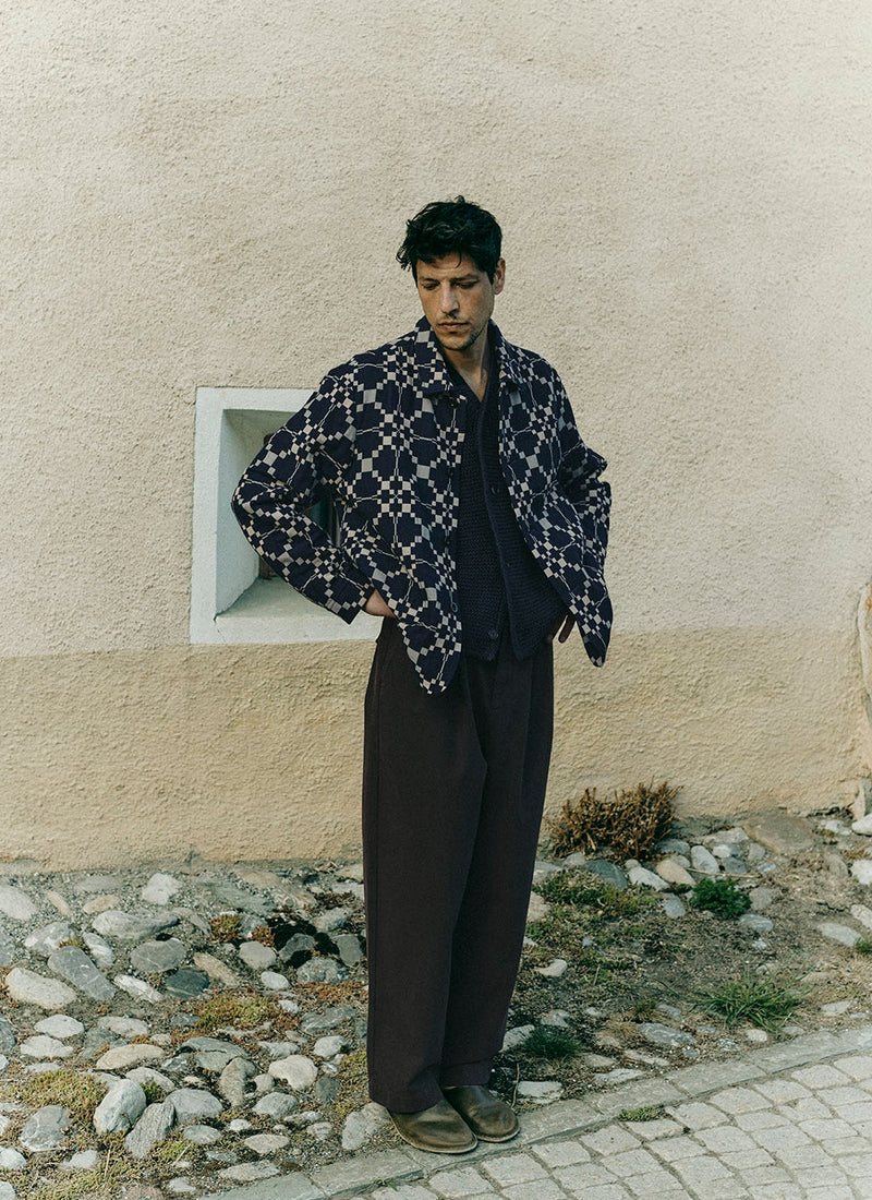 Bill Cotton Canvas Wide Leg Trousers | Mahogany